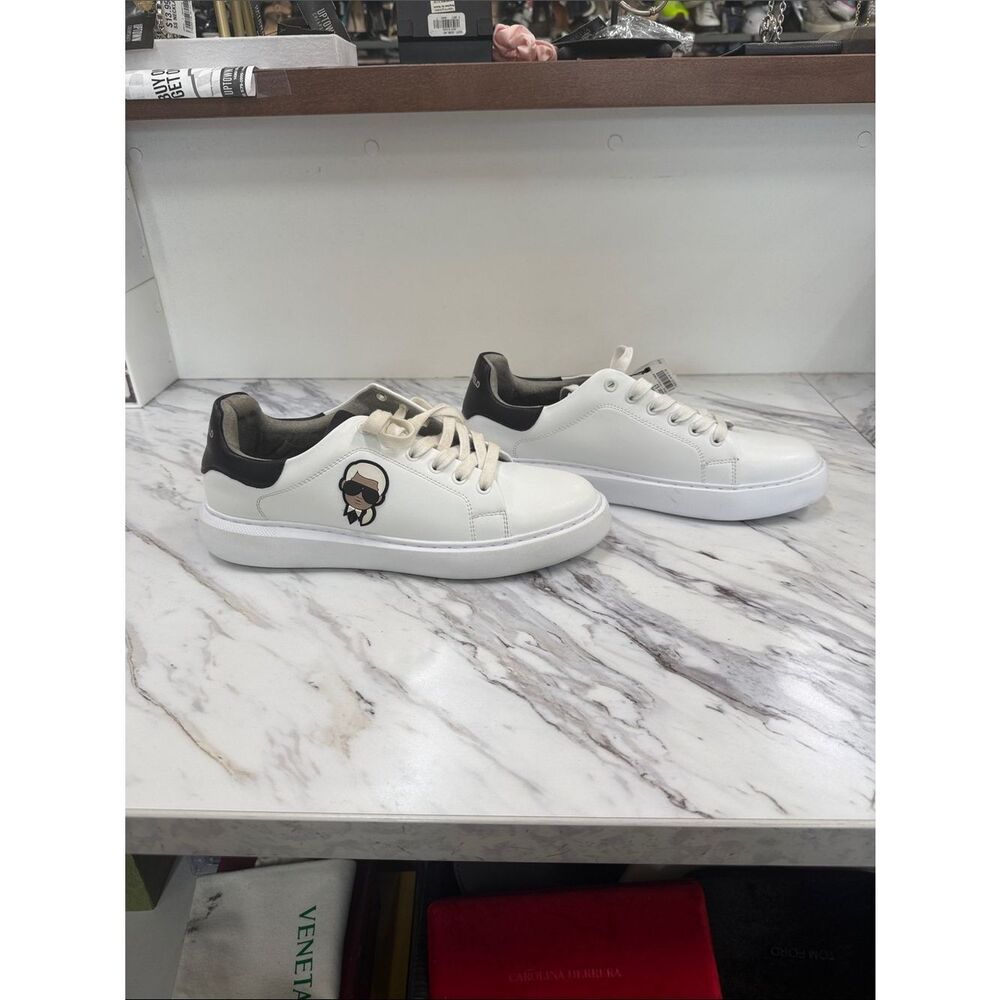 Karl Lagerfeld White Sneakers with Black Heel